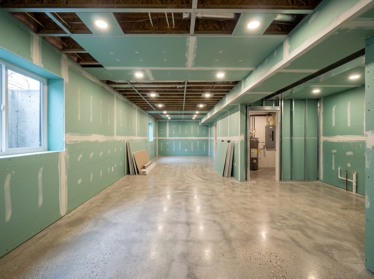 Basement drywall system