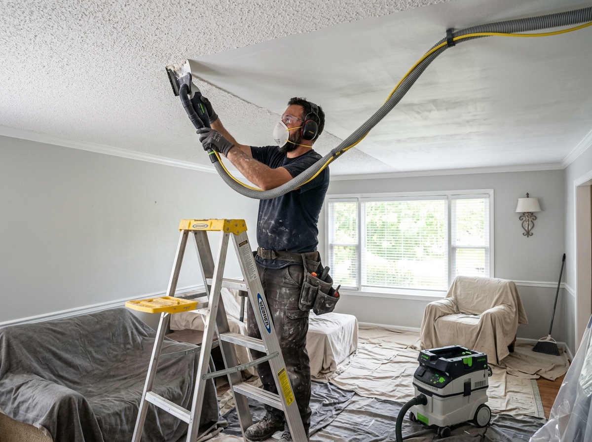 Popcorn texture removal